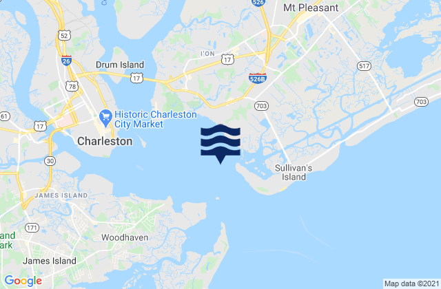 Mappa delle maree di Rebellion Reach 0.8 n.mi. N. of Ft. Sumter, United States
