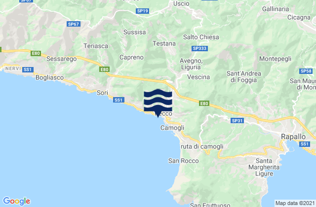 Mappa delle maree di Recco, Italy