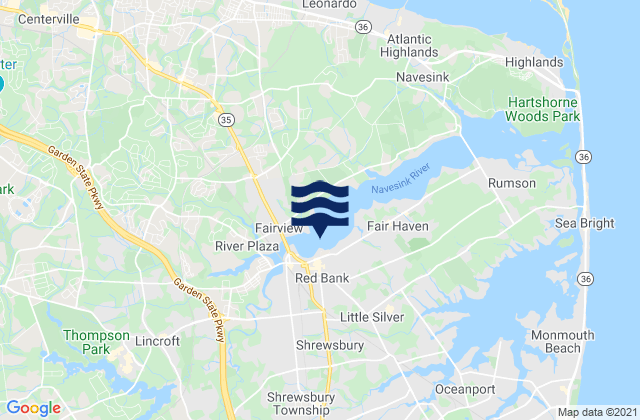 Mappa delle maree di Red Bank Navesink River, United States