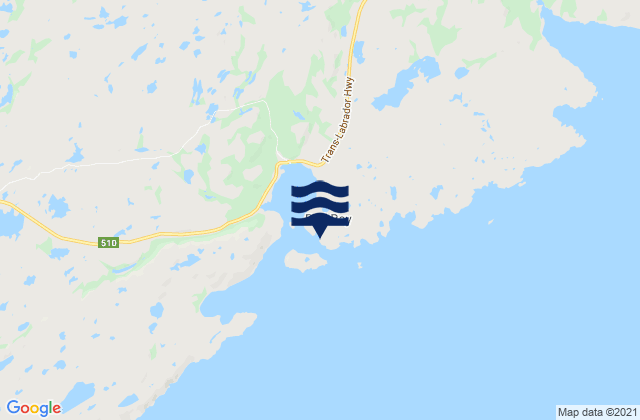 Mappa delle maree di Red Bay, Canada