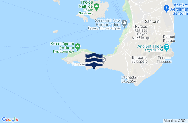 Mappa delle maree di Red Beach, Greece