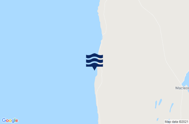 Mappa delle maree di Red Bluff, Australia