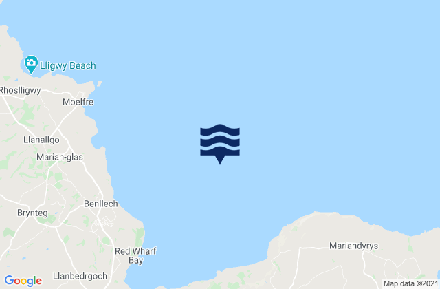 Mappa delle maree di Red Wharf Bay, United Kingdom