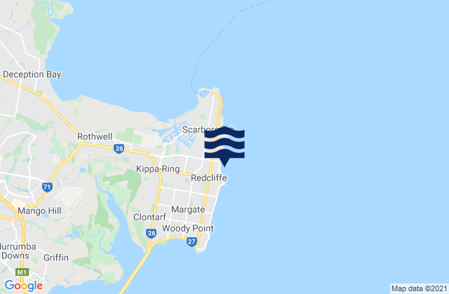 Mappa delle maree di Redcliffe, Australia