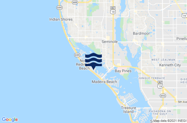 Mappa delle maree di Redington Beach, United States