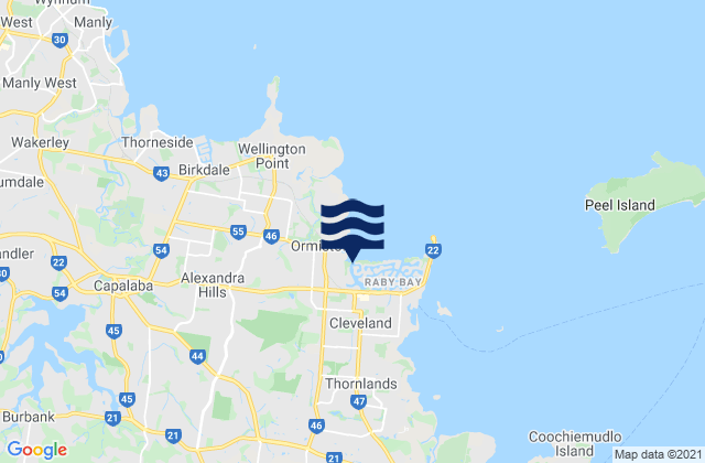 Mappa delle maree di Redland, Australia