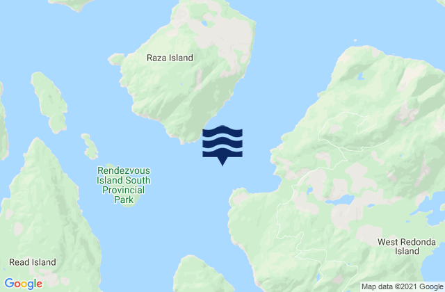Mappa delle maree di Redonda Bay, Canada