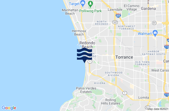 Mappa delle maree di Redondo Beach State Park, United States