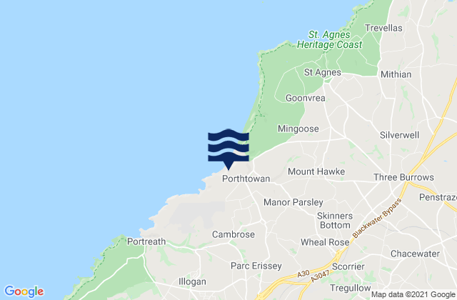 Mappa delle maree di Redruth, United Kingdom