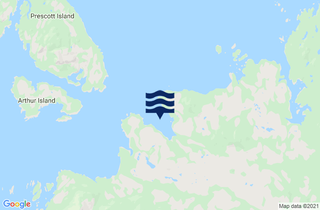 Mappa delle maree di Refuge Bay, Canada