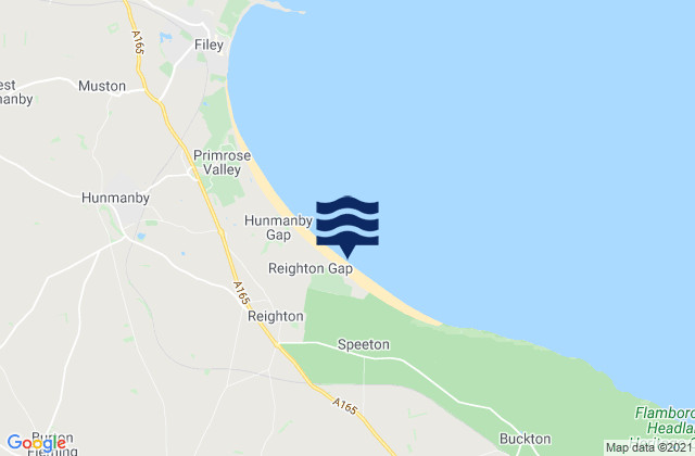Mappa delle maree di Reighton Sands Beach, United Kingdom