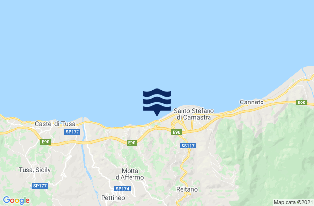 Mappa delle maree di Reitano, Italy