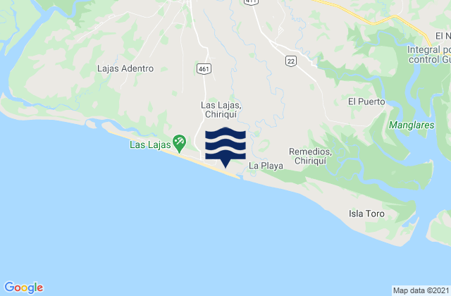 Mappa delle maree di Remedios, Panama