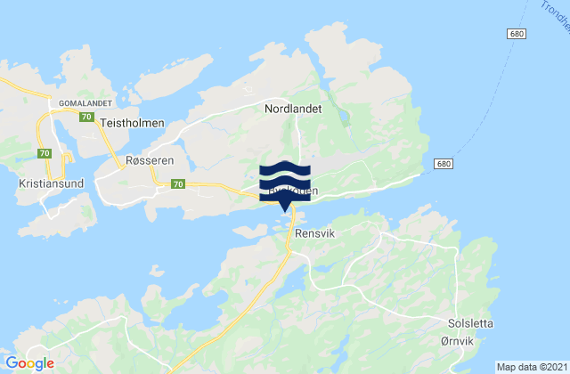 Mappa delle maree di Rensvik, Norway
