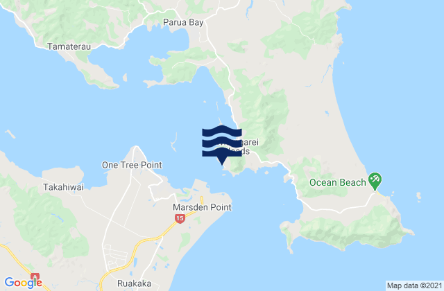 Mappa delle maree di Reotahi Bay, New Zealand