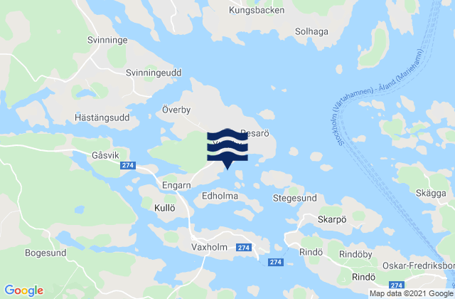 Mappa delle maree di Resarö, Sweden