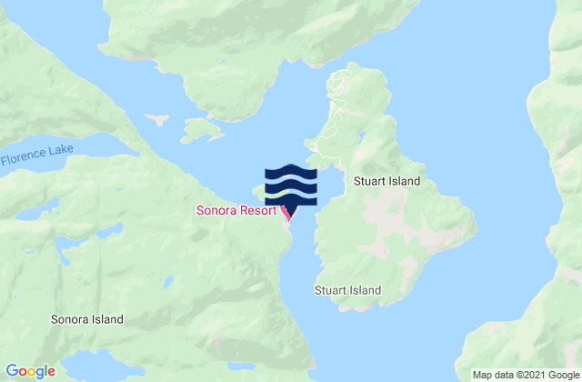 Mappa delle maree di Resor Island, Canada