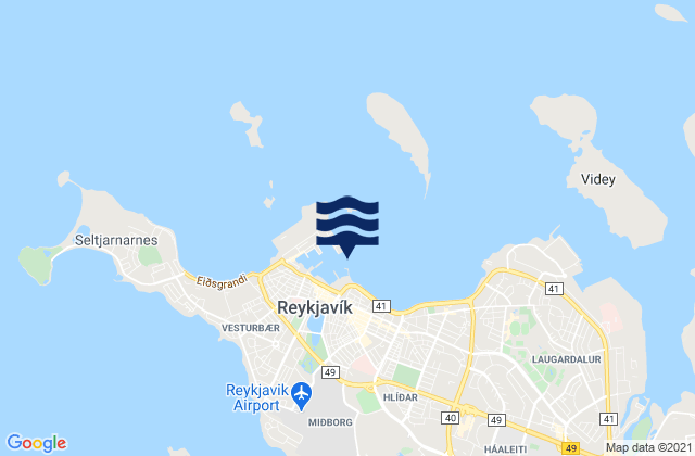 Mappa delle maree di Reykjavik, Iceland