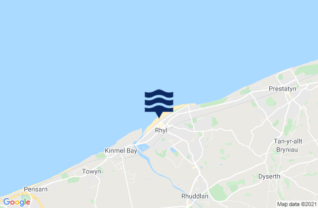 Mappa delle maree di Rhyl Beach, United Kingdom