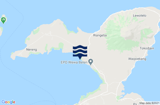 Mappa delle maree di Riangbao, Indonesia
