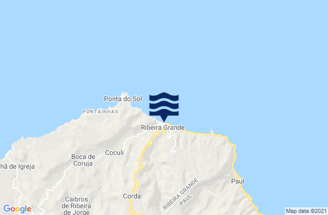 Mappa delle maree di Ribeira Grande, Cabo Verde