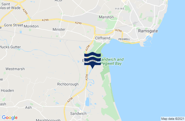 Mappa delle maree di Richborough, United Kingdom
