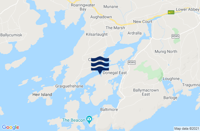 Mappa delle maree di Ringarogy Island, Ireland