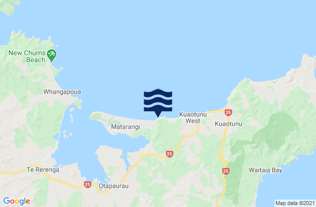 Mappa delle maree di Rings Beach, New Zealand