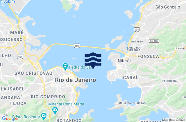 Mappa delle maree di Rio de Janeiro Harbour, Brazil