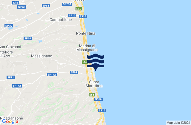 Mappa delle maree di Ripatransone, Italy