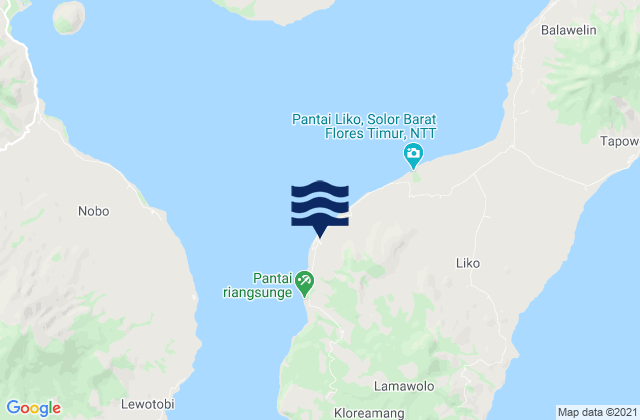 Mappa delle maree di Ritaebang Satu, Indonesia