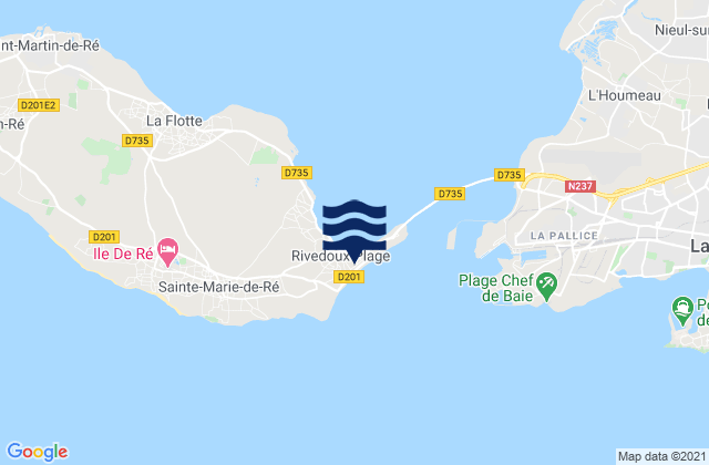 Mappa delle maree di Rivedoux-Plage, France