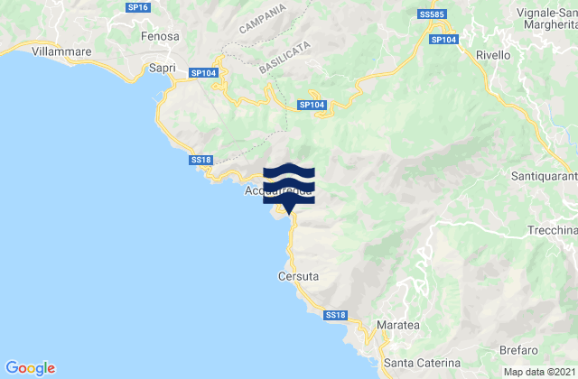 Mappa delle maree di Rivello, Italy