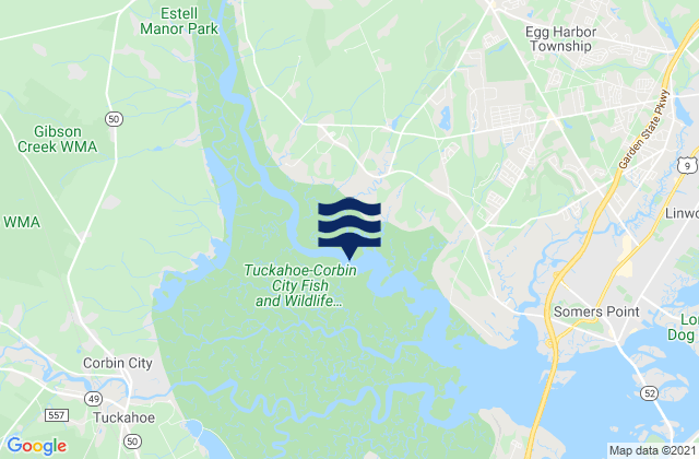Mappa delle maree di River Bend Marina Great Egg Harbor River, United States