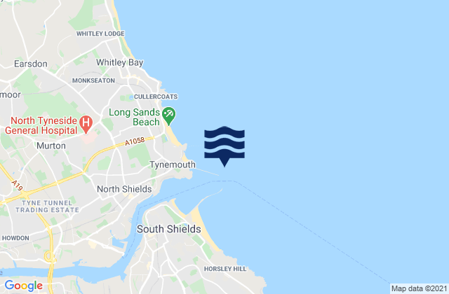 Mappa delle maree di River Tyne Entrance, United Kingdom