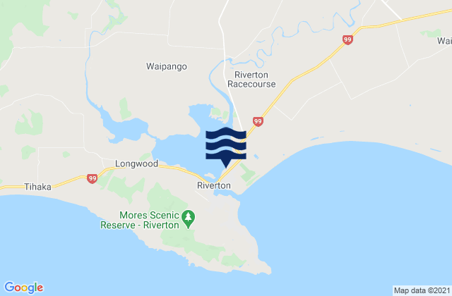 Mappa delle maree di Riverton, New Zealand