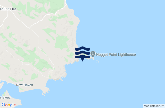 Mappa delle maree di Roaring Bay, New Zealand
