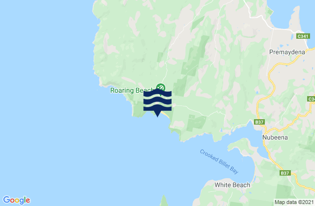 Mappa delle maree di Roaring Beach, Australia