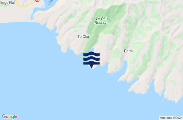 Mappa delle maree di Robin Hood Bay, New Zealand