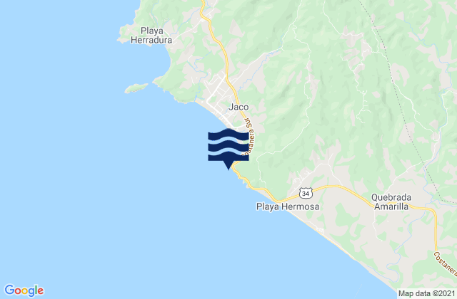 Mappa delle maree di Roca Loca, Costa Rica