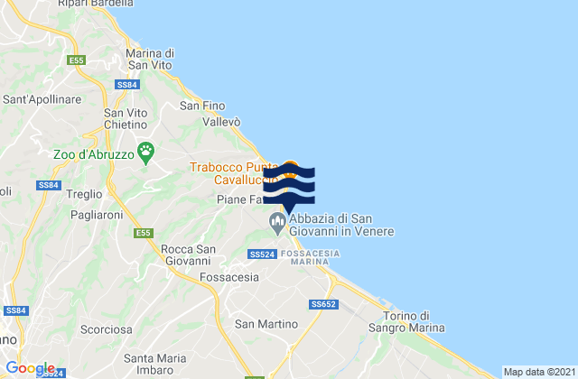Mappa delle maree di Rocca San Giovanni, Italy