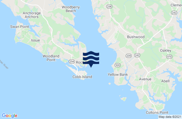 Mappa delle maree di Rock Point, United States
