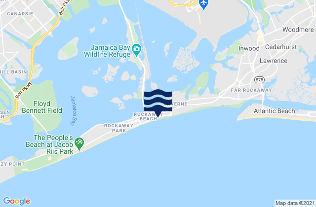 Mappa delle maree di Rockaway Beach Queens, United States
