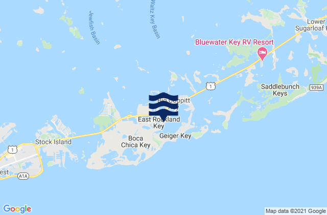 Mappa delle maree di Rockland Key (Rockland Channel Bridge), United States