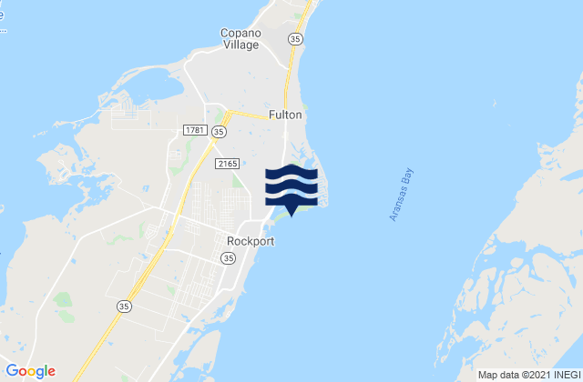 Mappa delle maree di Rockport Beach, United States