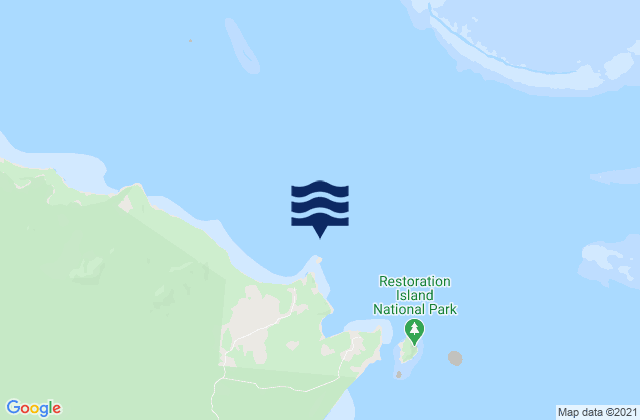 Mappa delle maree di Rocky Island, Australia