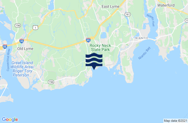 Mappa delle maree di Rocky Neck State Park Bathing Beach, United States