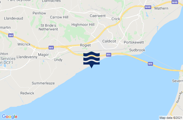 Mappa delle maree di Rogiet, United Kingdom