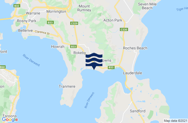 Mappa delle maree di Rokeby, Australia