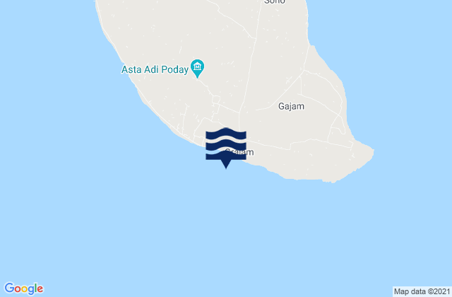 Mappa delle maree di Rokoro, Indonesia